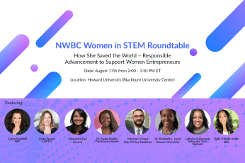 NWBC Women in STEM roundtable with pictures of participants.