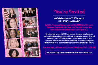 NWBC Virtual 35th Anniversary event with the pictures of NWBC members and staff